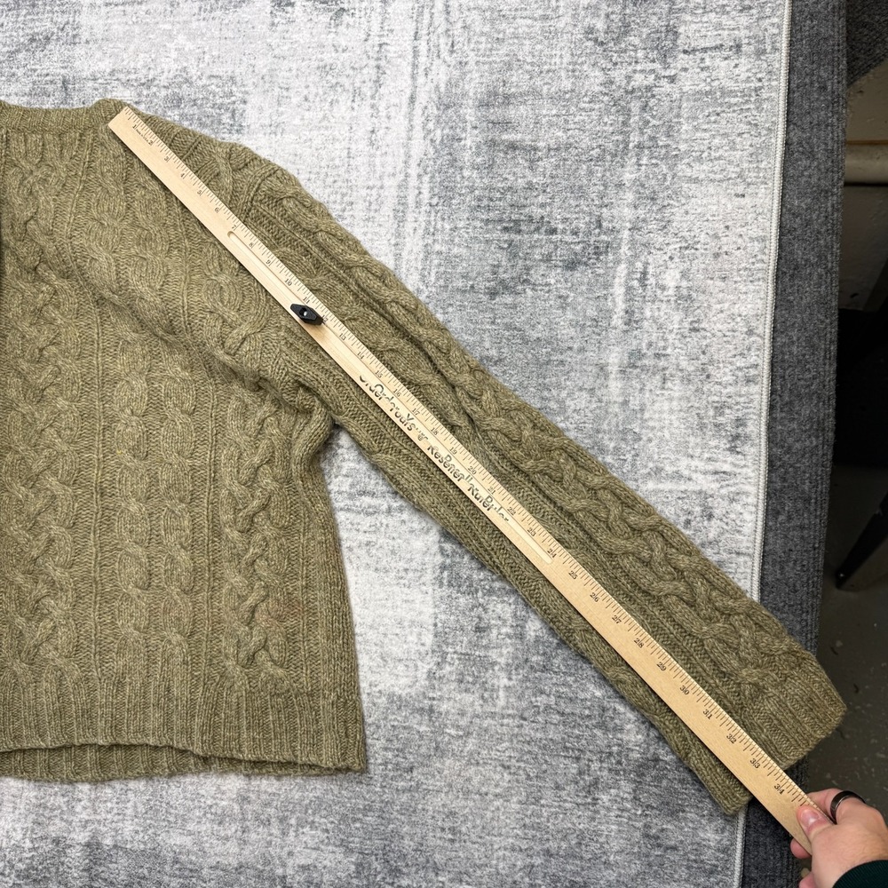 VTG Abercrombie & Fitch Sweater Mens Large Hazel Cable Knit Wool Fisherman Y2K - Picture 13 of 14